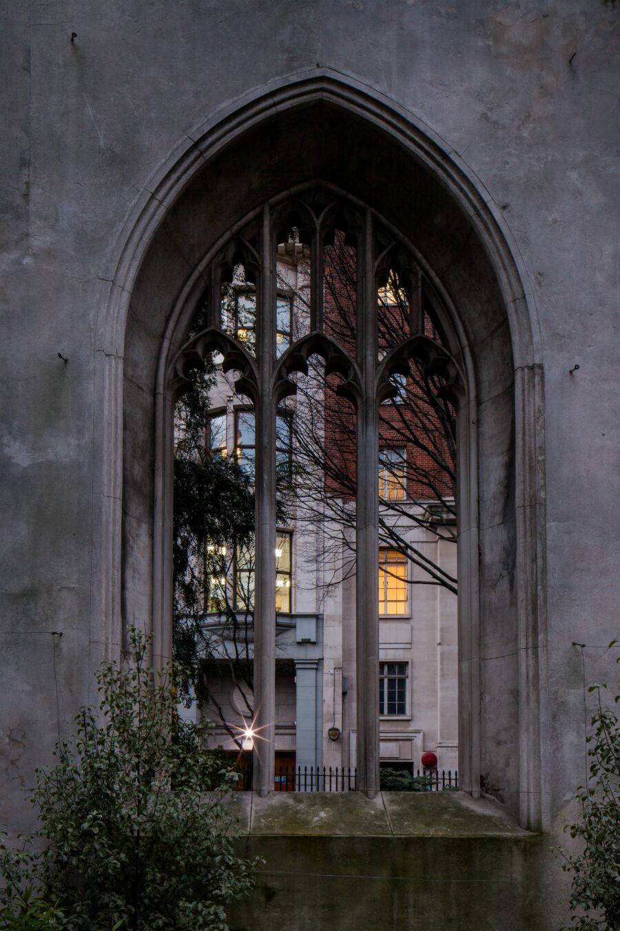 Gothic window at St Dunstan's church.